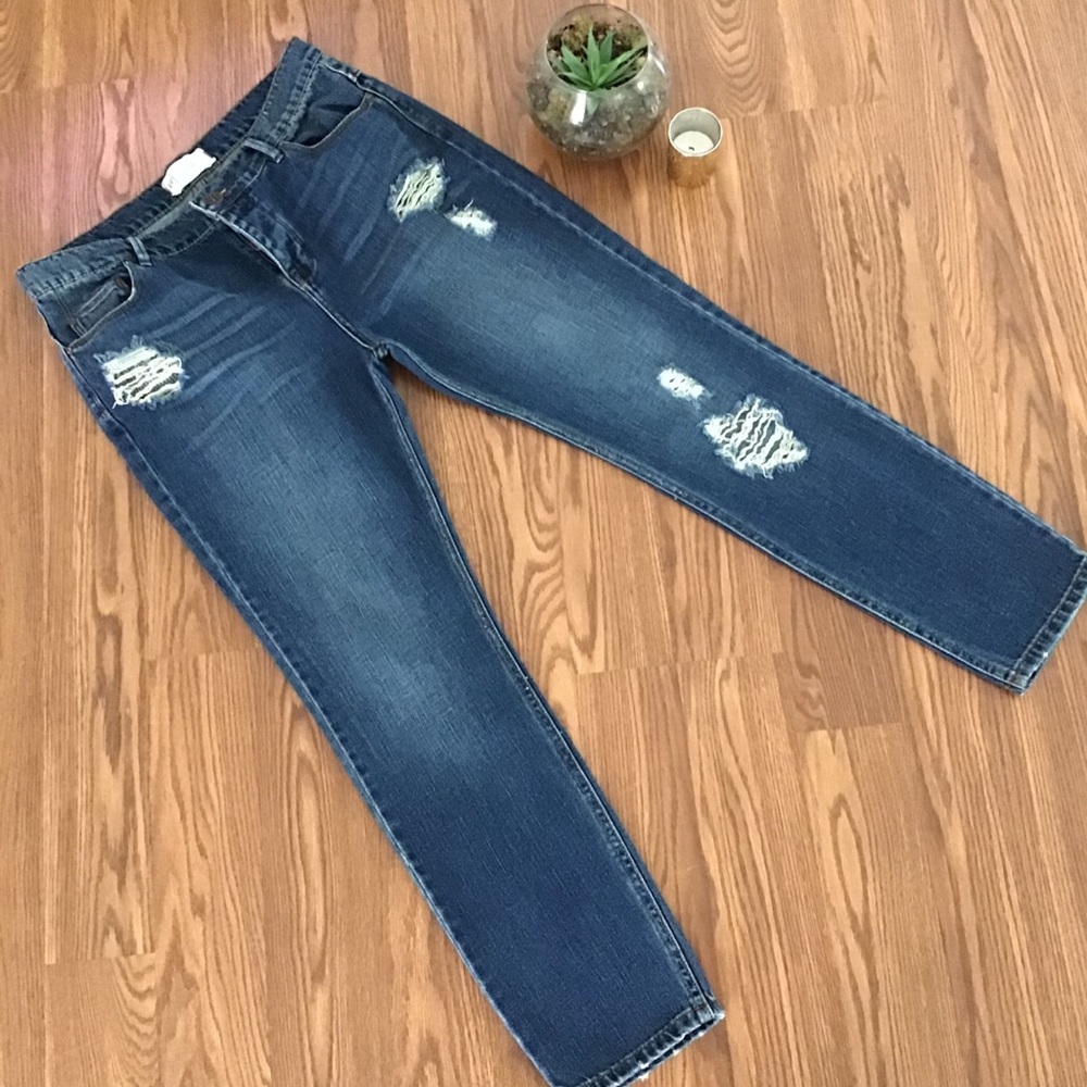 Free People Distressed Boyfriend Jeans Sz 26 - Picture 2 of 8